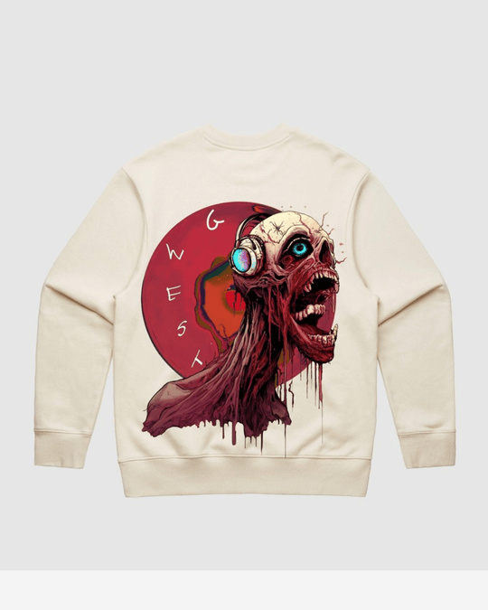 G-West G West Vinyl Zombie Heavy Premium Crewneck Mens