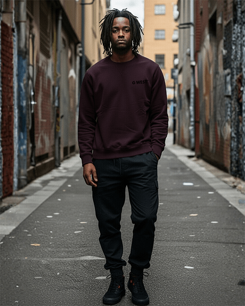 G-West G West Vinyl Zombie Heavy Premium Crewneck Mens