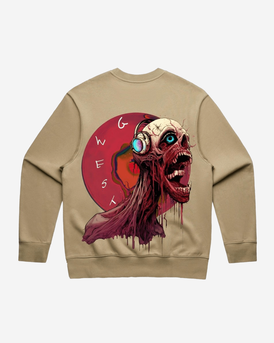 G-West G West Vinyl Zombie Heavy Premium Crewneck Mens