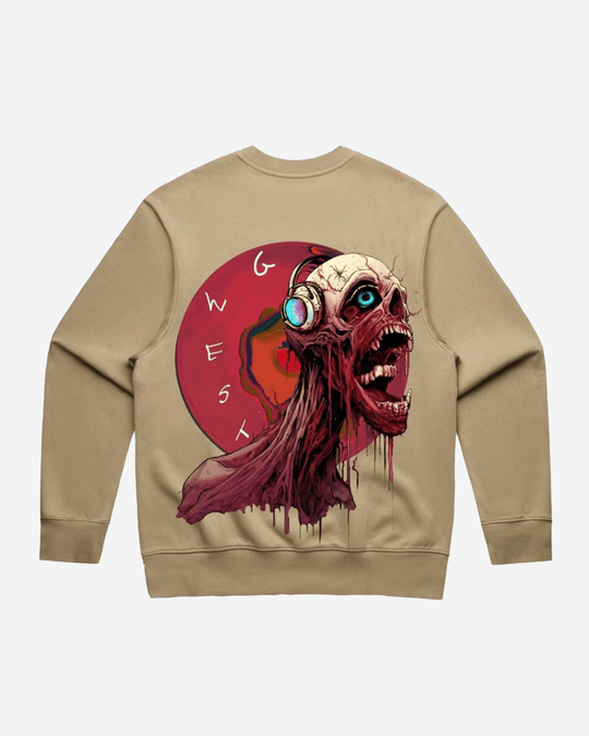 G-West G West Vinyl Zombie Heavy Premium Crewneck Mens