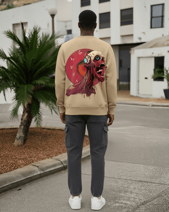 G-West G West Vinyl Zombie Heavy Premium Crewneck Mens