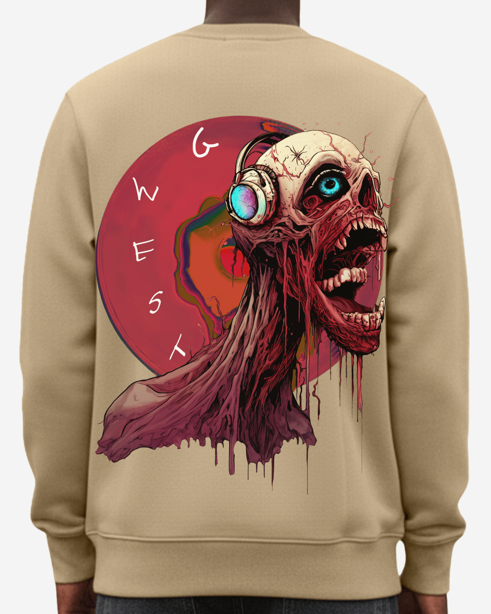 G-West G West Vinyl Zombie Heavy Premium Crewneck Mens