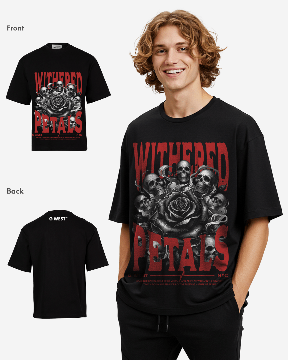 G-WEST WITHERED PETALS OVERSIZED T-Shirt Mens