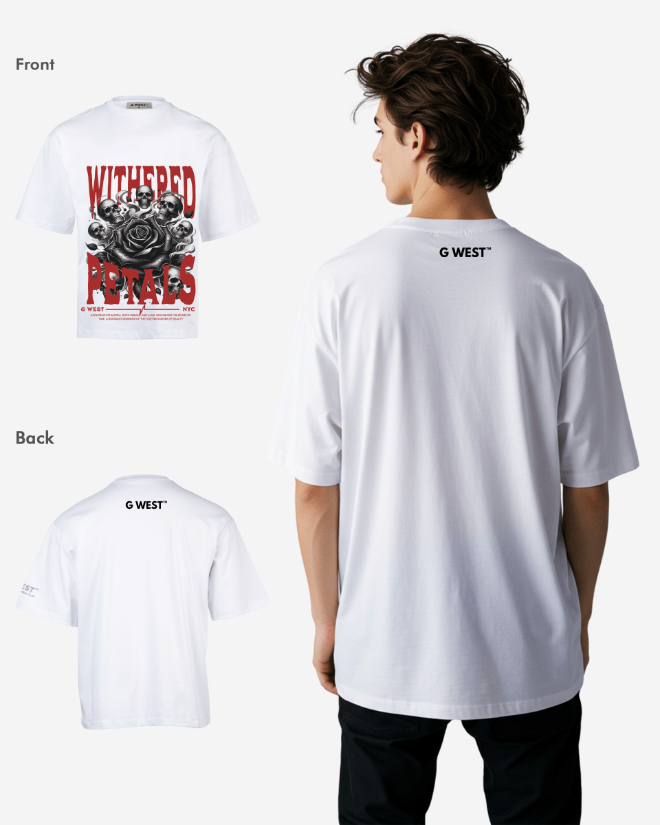 G-WEST WITHERED PETALS OVERSIZED T-Shirt Mens