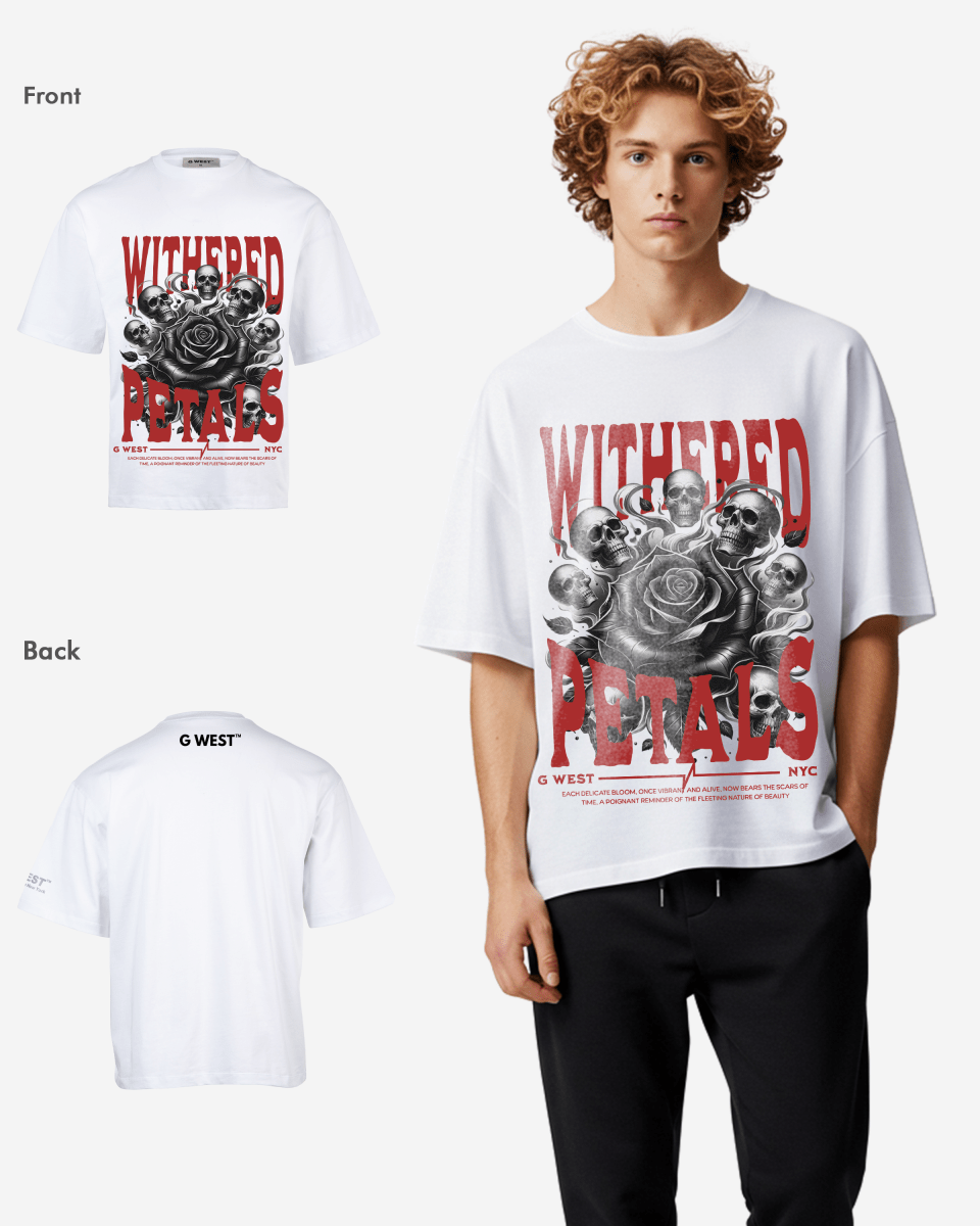G-WEST WITHERED PETALS OVERSIZED T-Shirt Mens