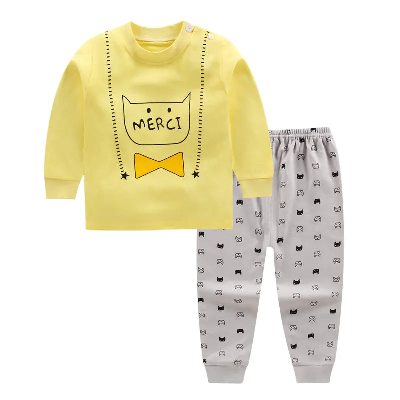 Cotton Pajama Set for Kids 0-5 Years with Cartoon Design - # BAAA81810020