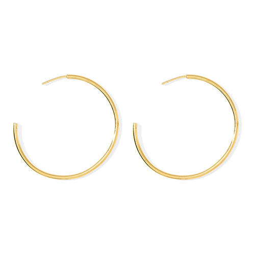Recycled Bombshell Gold Plated Hoop Earrings - Handcrafted, Two Sizes