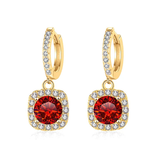 1ct GRA-Certified Moissanite Drop Earrings VVS D 18K Gold Plated 925 Sterling