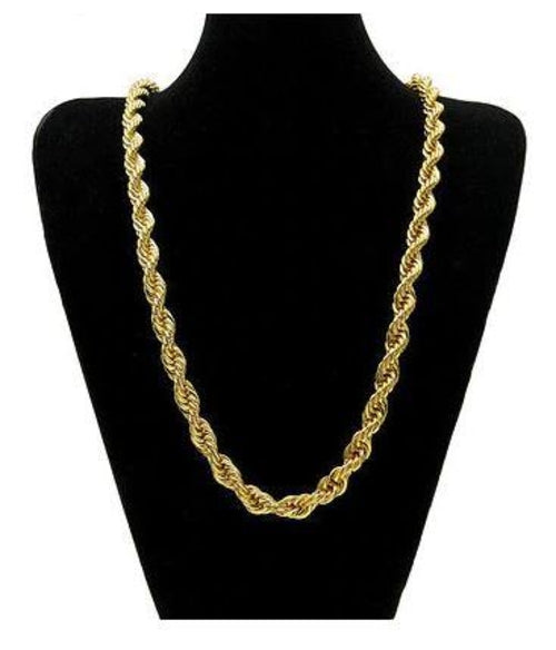 14K Gold Plated Korean Rope Chain Set 3Pcs Multiple Lengths Thicknesses