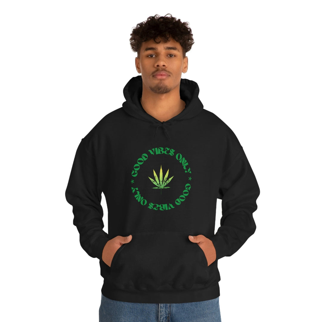 Good Vibes Only Hoodie Weed Emblem
