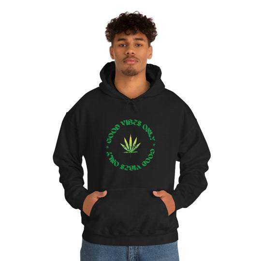 Good Vibes Only Hoodie Weed Emblem