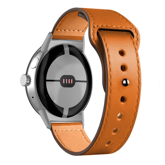 Google Pixel Watch 1-4 41mm 45mm Leather Strap - Slim