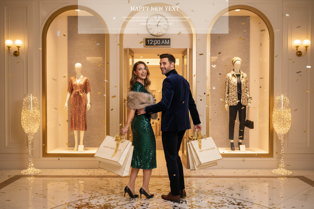 Happy new year discount épi mete for fi ak yon gason kap sot shopping 