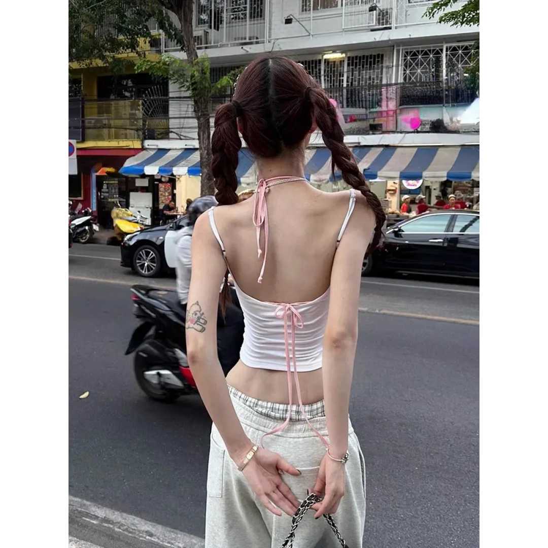 Halter Crop Top Set – Harajuku Y2K Kawaii Cami