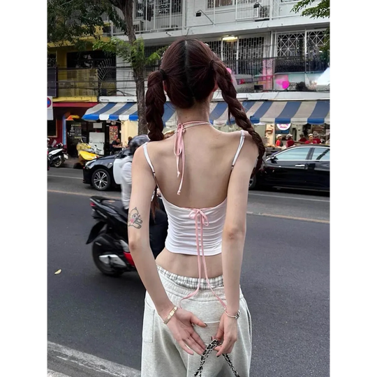 Halter Crop Top Set – Harajuku Y2K Kawaii Cami