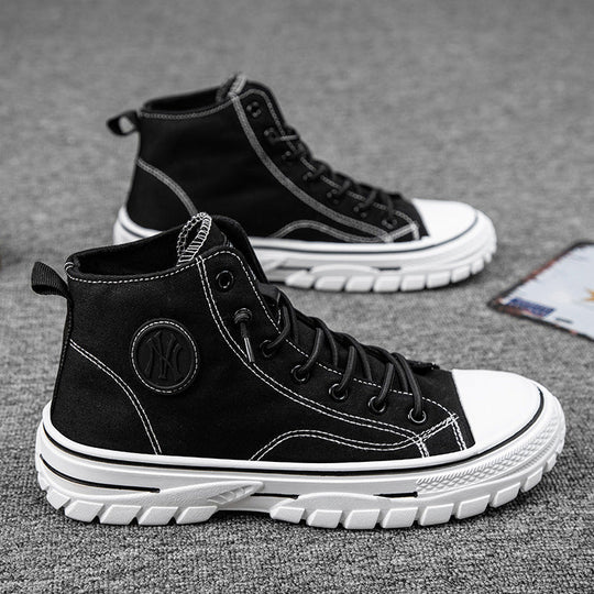 High top canvas shoes Korean style trendy sports and leisure shoes fashionable trendy shoes student board shoes