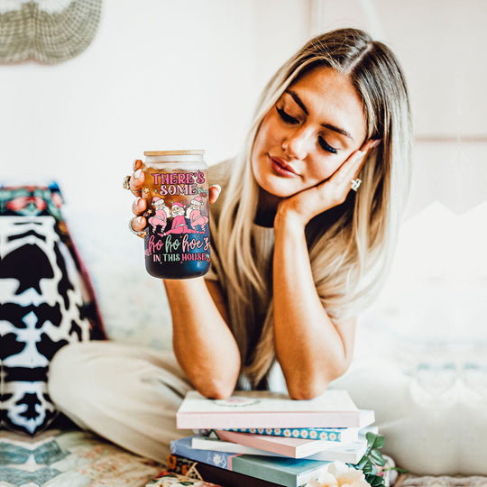 Funny Christmas Coffee Mug 17oz Pink Pastel Twerking Santa Naughty Holiday Cocoa Eggnog Cup