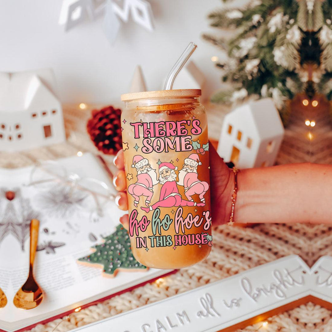 Funny Christmas Coffee Mug 17oz Pink Pastel Twerking Santa Naughty Holiday Cocoa Eggnog Cup