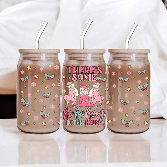 Funny Christmas Coffee Mug 17oz Pink Pastel Twerking Santa Naughty Holiday Cocoa Eggnog Cup