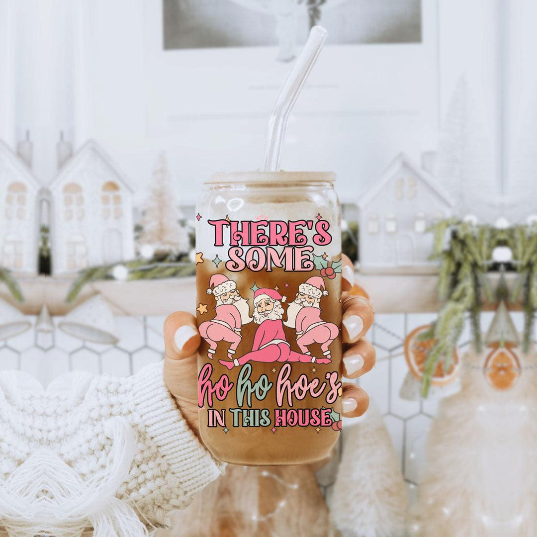 Funny Christmas Coffee Mug 17oz Pink Pastel Twerking Santa Naughty Holiday Cocoa Eggnog Cup