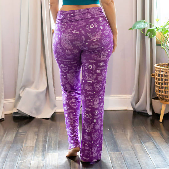 "Austen-tatious" Jane Austen Tattoos Foldover Straight Leg Lounge Pants with Pockets