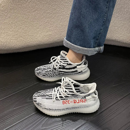 Letter Lace-Up Platform Athletic Shoes