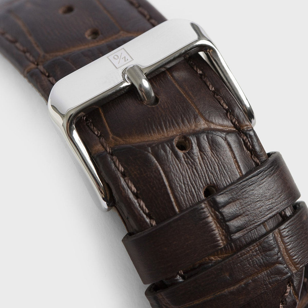 Men's Luxury Chronograph Watch Brown Leather Strap
