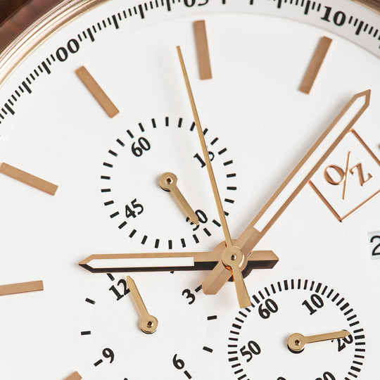 Men's Luxury Chronograph Watch Brown Leather Strap