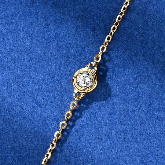 3mm Moissanite Jewelry Set 925 Sterling Silver Necklace Bracelet Stud Earrings