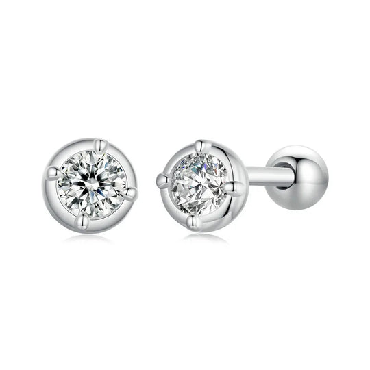 0.1 Ct Moissanite Stud Earrings 925 Sterling Silver Round Bridal Jewelry