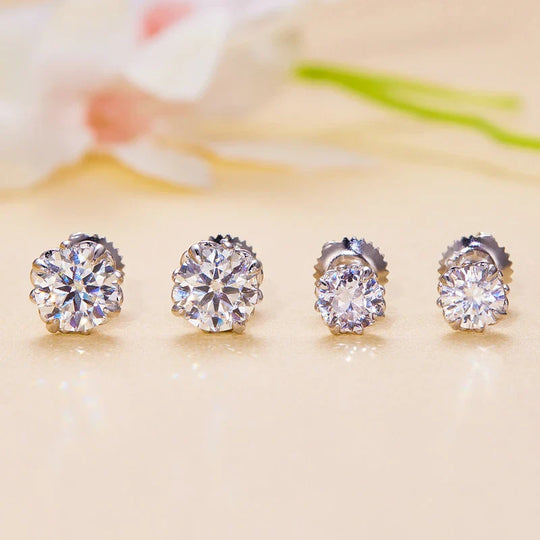 0.5/1ct D Color VVS1 Moissanite Stud Earrings S925 Sterling Screw Back