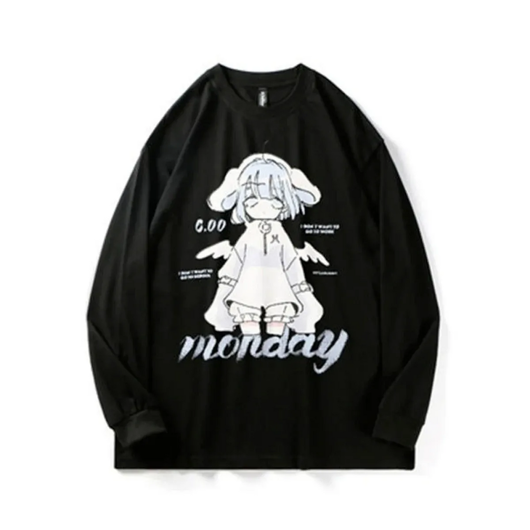 "Monday" Sad Anime Girl Tee