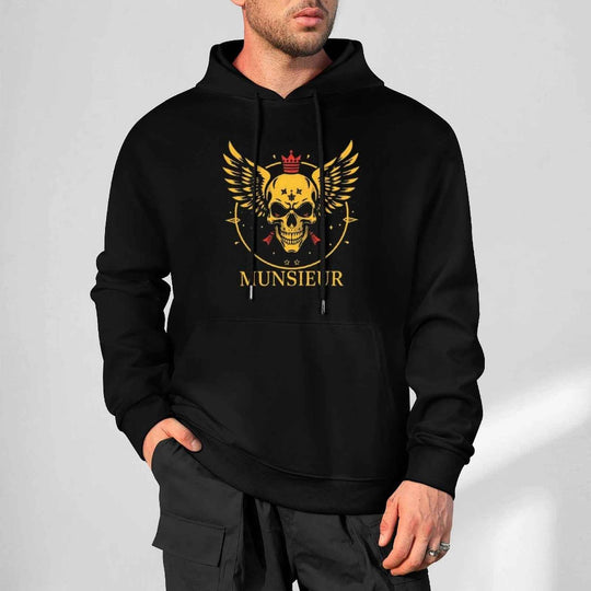 Munsieur Skull Design Hoodie for Urban Fashion