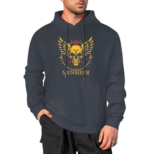 Munsieur Skull Design Hoodie for Urban Fashion