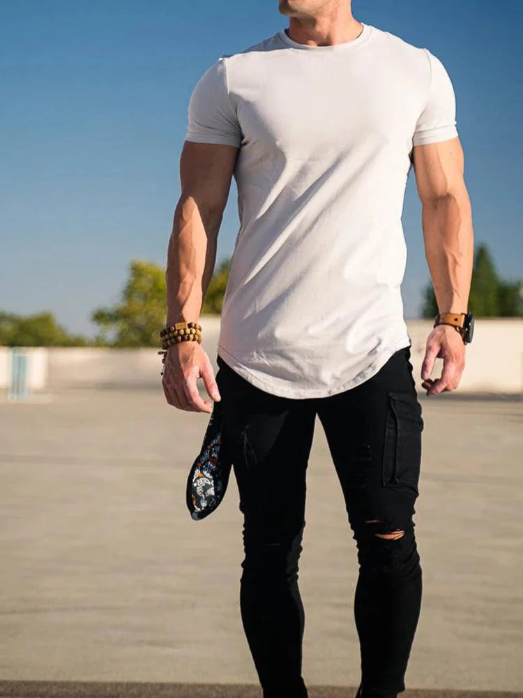 Men's Summer Muscle T-Shirt for Gym Workouts