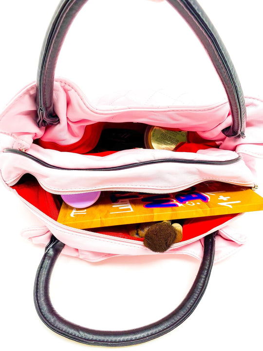 Pink Quilted Makeup Purse Cosmetic Bag Cute Handbag