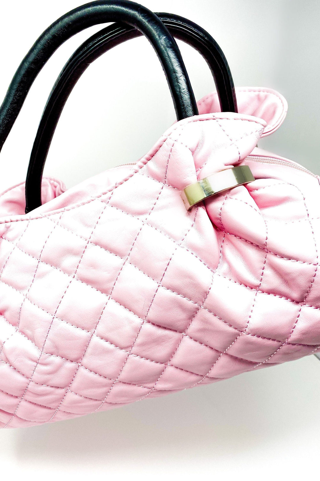 Pink Quilted Makeup Purse Cosmetic Bag Cute Handbag