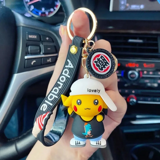 "Pokemon Action Figure Keychain - Pikachu, Charmander, Snorlax, Squirtle
