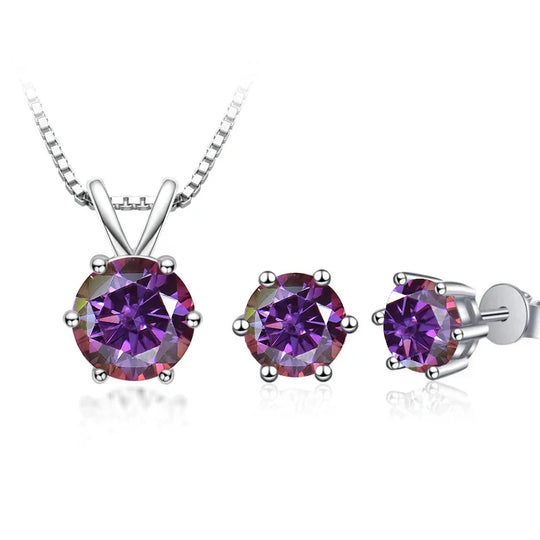 3Ct Moissanite Necklace Earrings Set 925 Sterling Silver GRA Cert Wedding