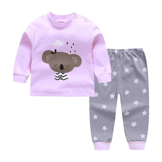 Cotton Pajama Set for Kids 0-5 Years with Cartoon Design - # BAAA81810020