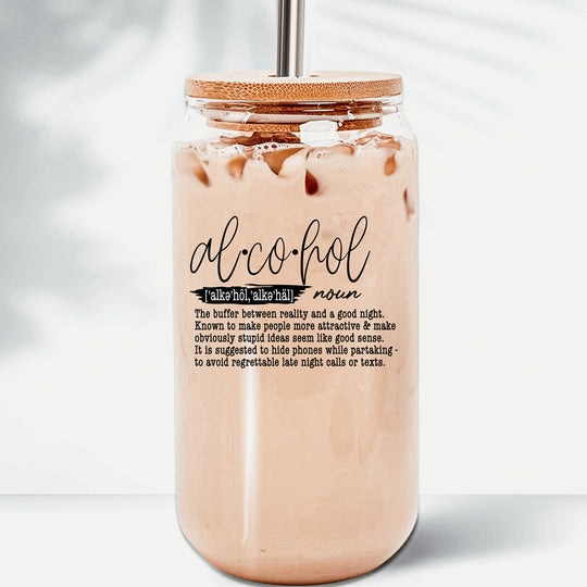 17oz Glass Tumbler With Bamboo Lid And Straw Reusable Insulated Cup For Coffee Tea Beer