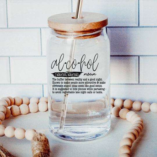 17oz Glass Tumbler With Bamboo Lid And Straw Reusable Insulated Cup For Coffee Tea Beer