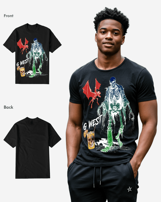 G West Mens Regular Fit Bat Buddy Front Graphic T Shirt