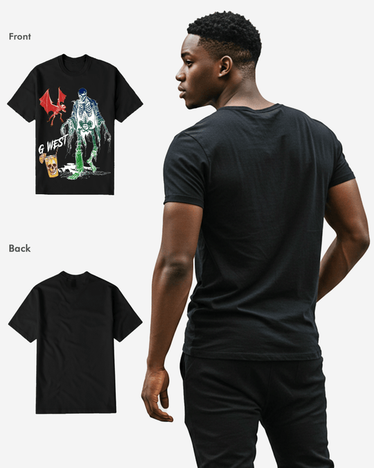 G West Mens Regular Fit Bat Buddy Front Graphic T Shirt