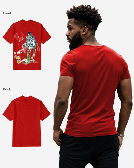 G West Mens Regular Fit Bat Buddy Front Graphic T Shirt