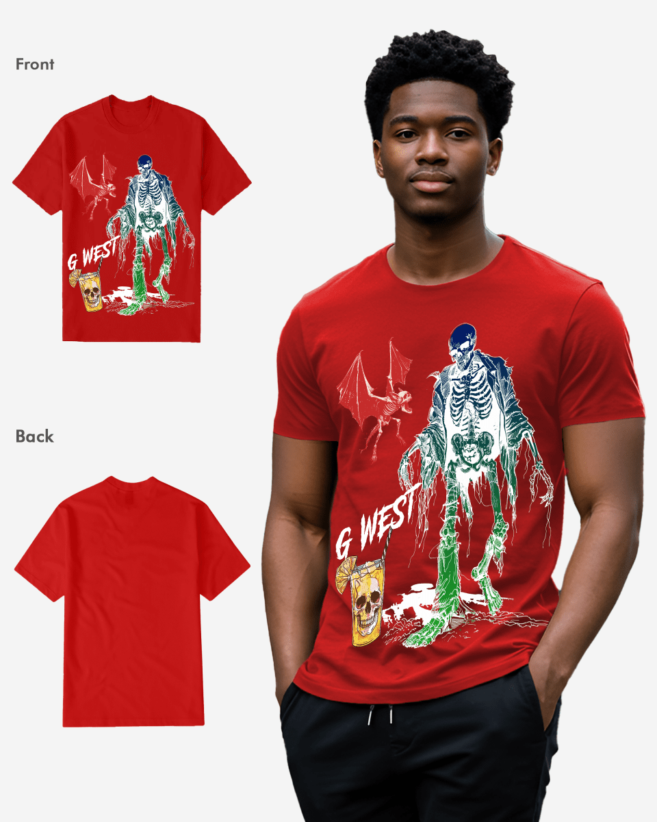 G West Mens Regular Fit Bat Buddy Front Graphic T Shirt