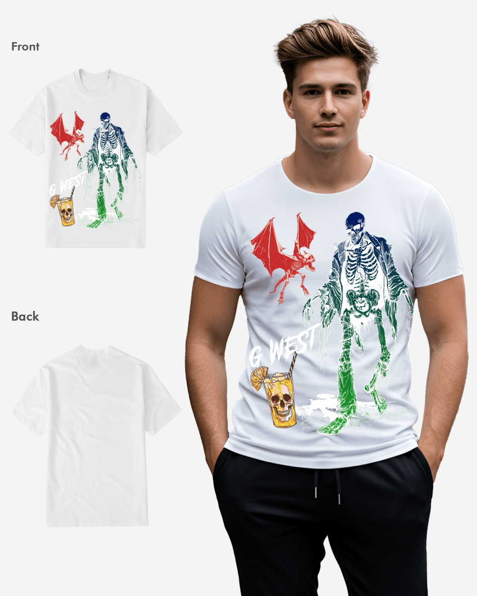 G West Mens Regular Fit Bat Buddy Front Graphic T Shirt