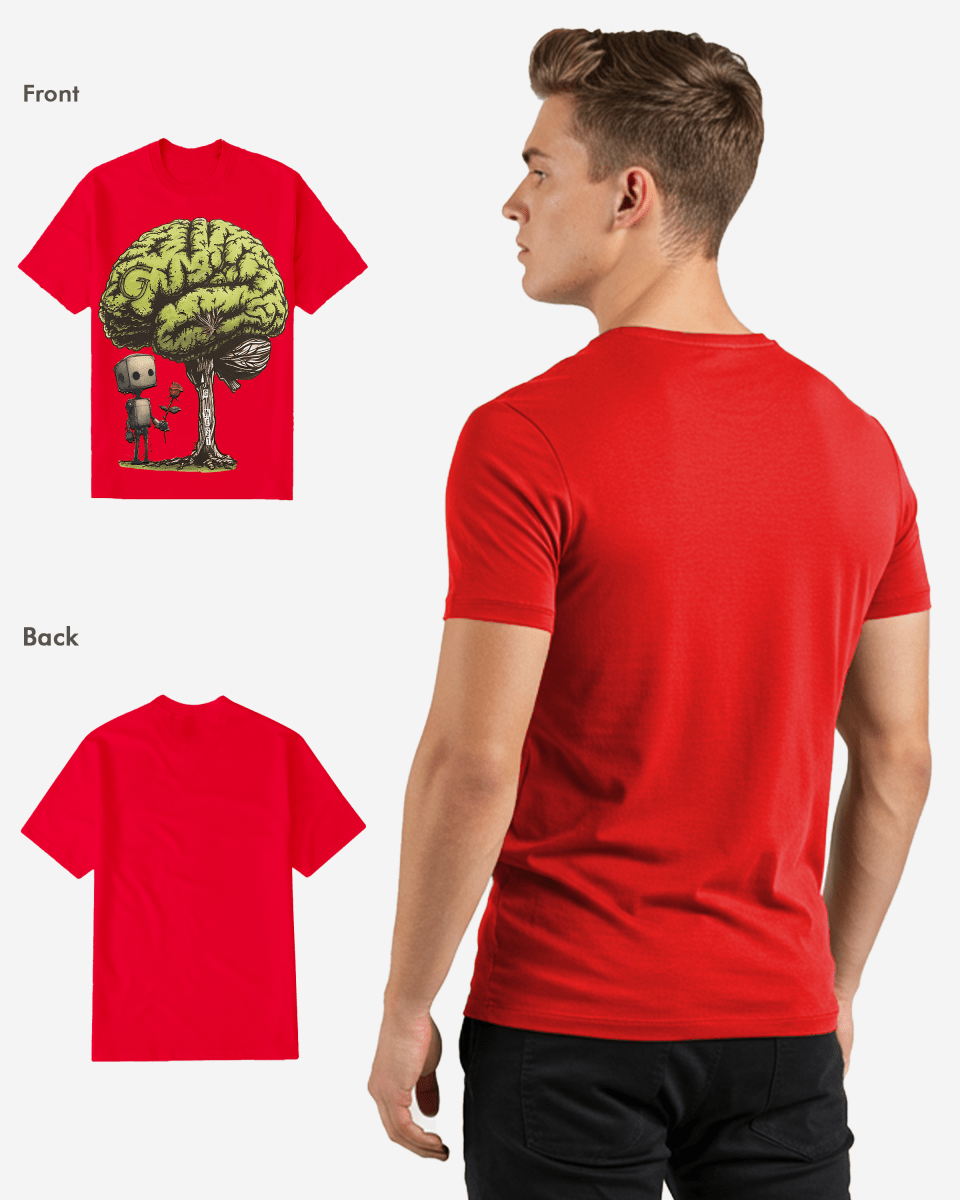G-West Regular Fit T Brain Front Graphic T Shirt Mens