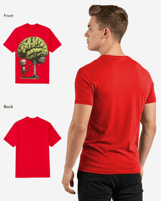 G-West Regular Fit T Brain Front Graphic T Shirt Mens