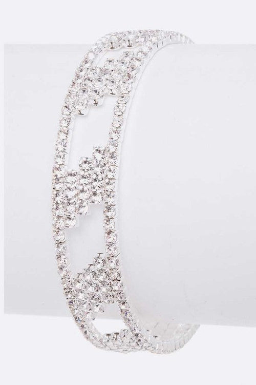 Rhinestone Bridal Open Cuff Bracelet Sparkling Crystal